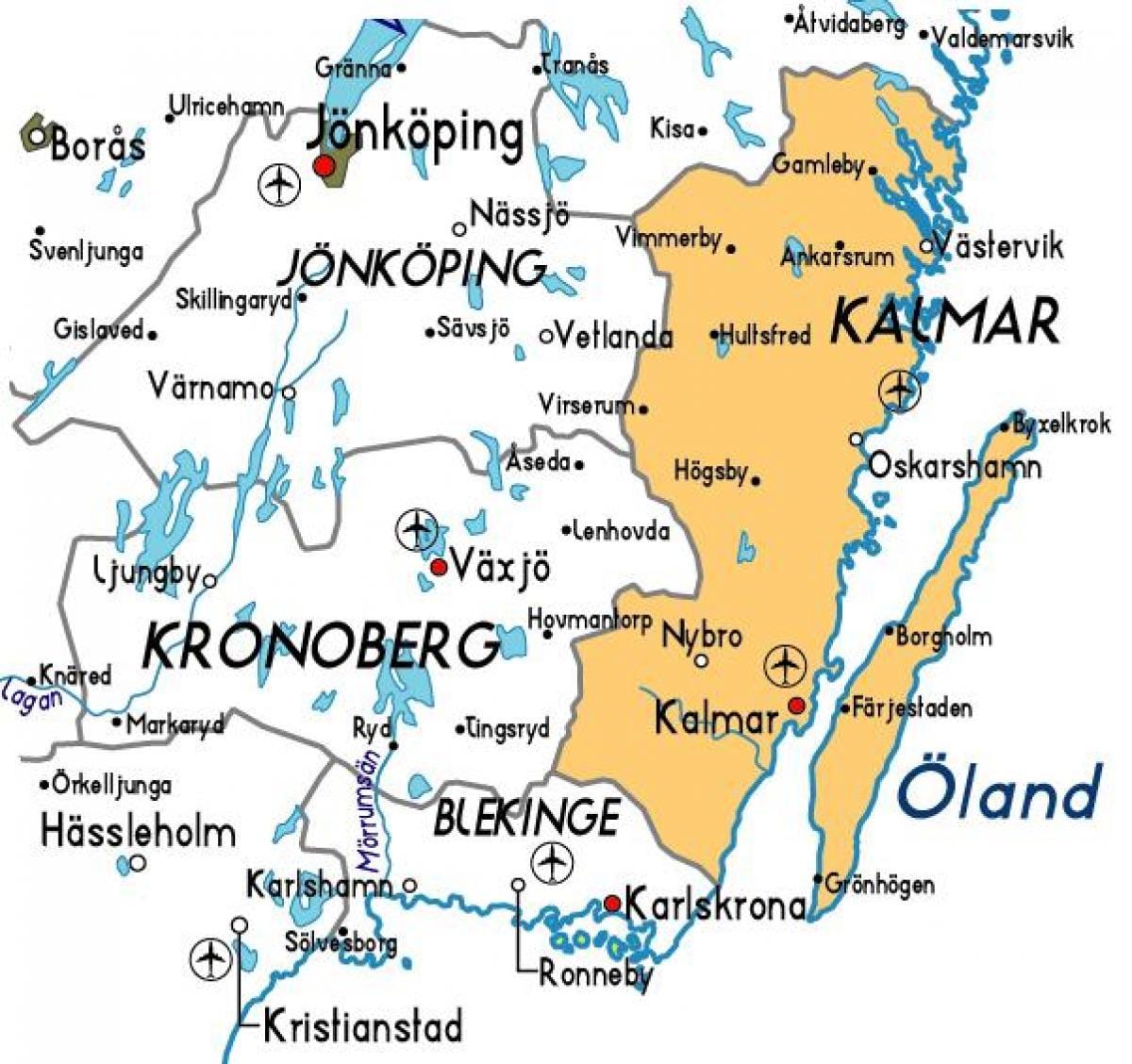 Em Kalmar, Suécia mapa