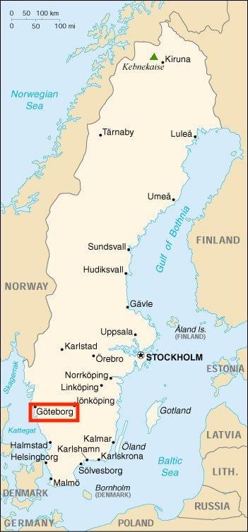 Suécia mapa de gotemburgo
