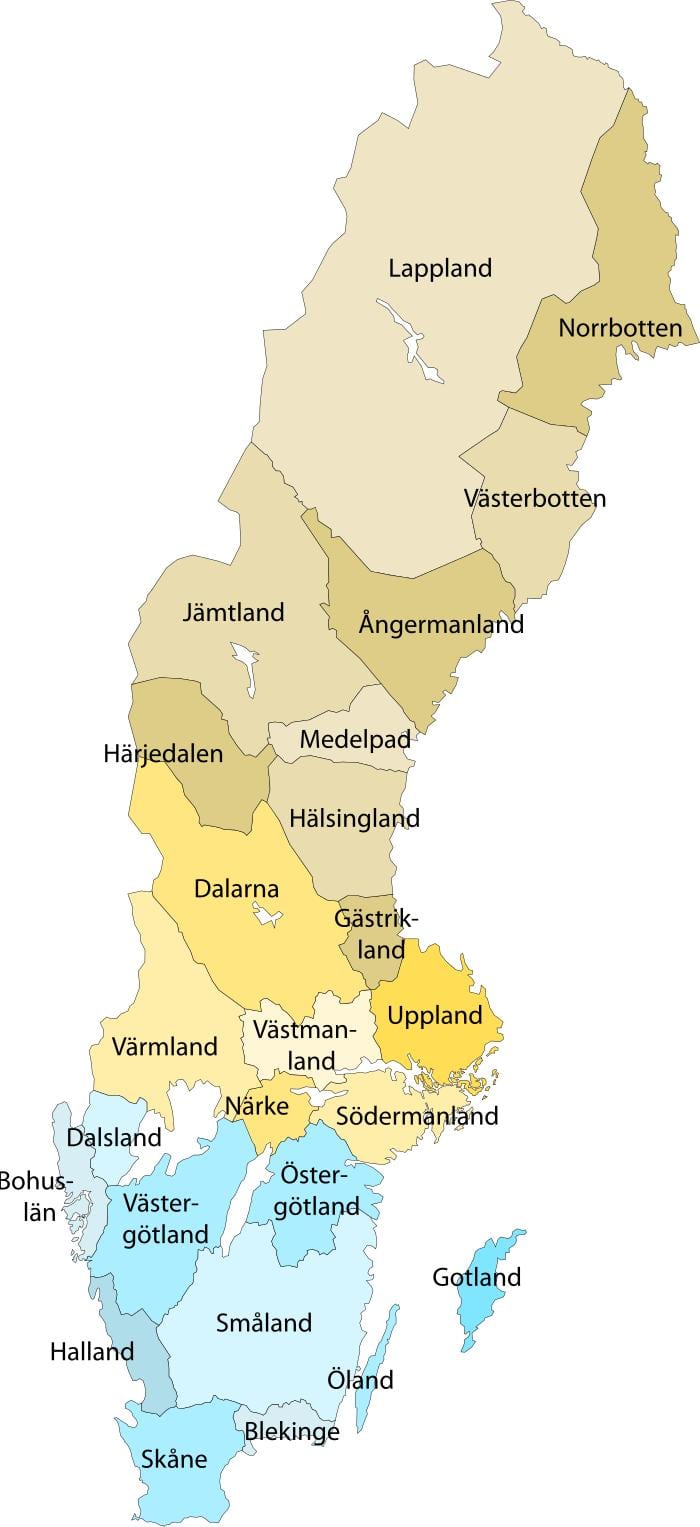 mapa da Lapónia Suécia