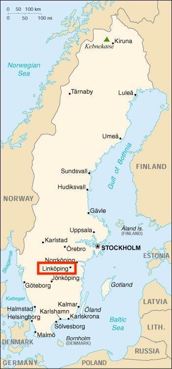 mapa de Linkoping, Suécia