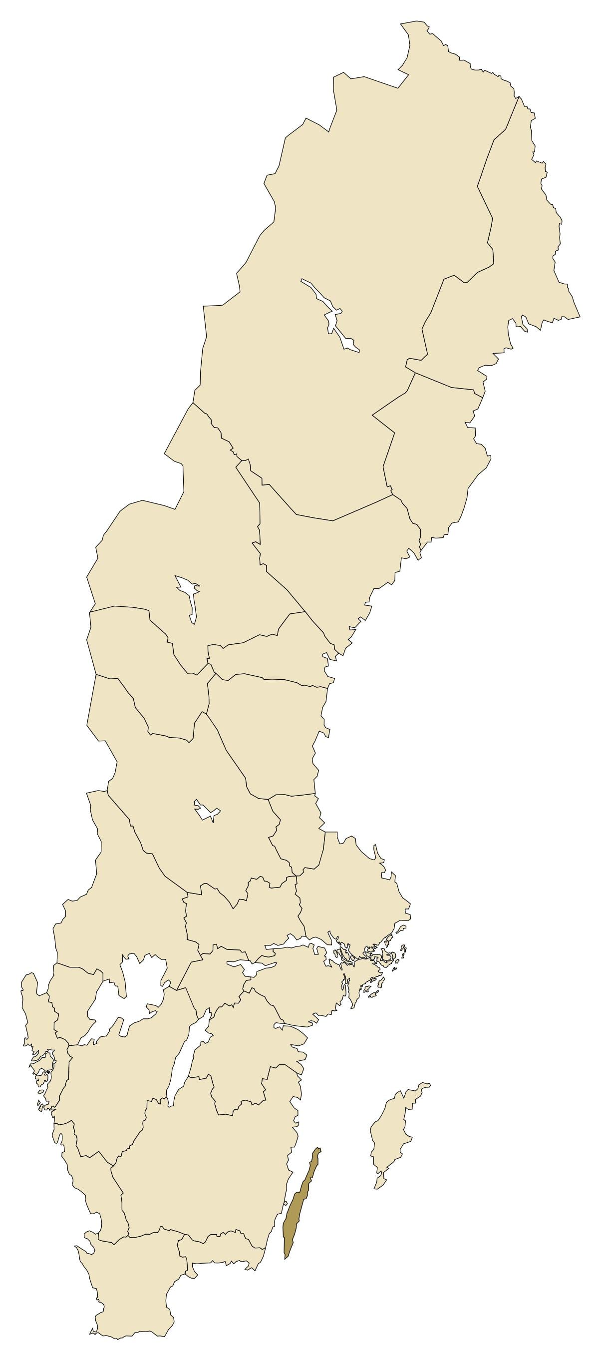 mapa de Oland Suécia