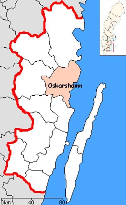 mapa de Oskarshamn Suécia