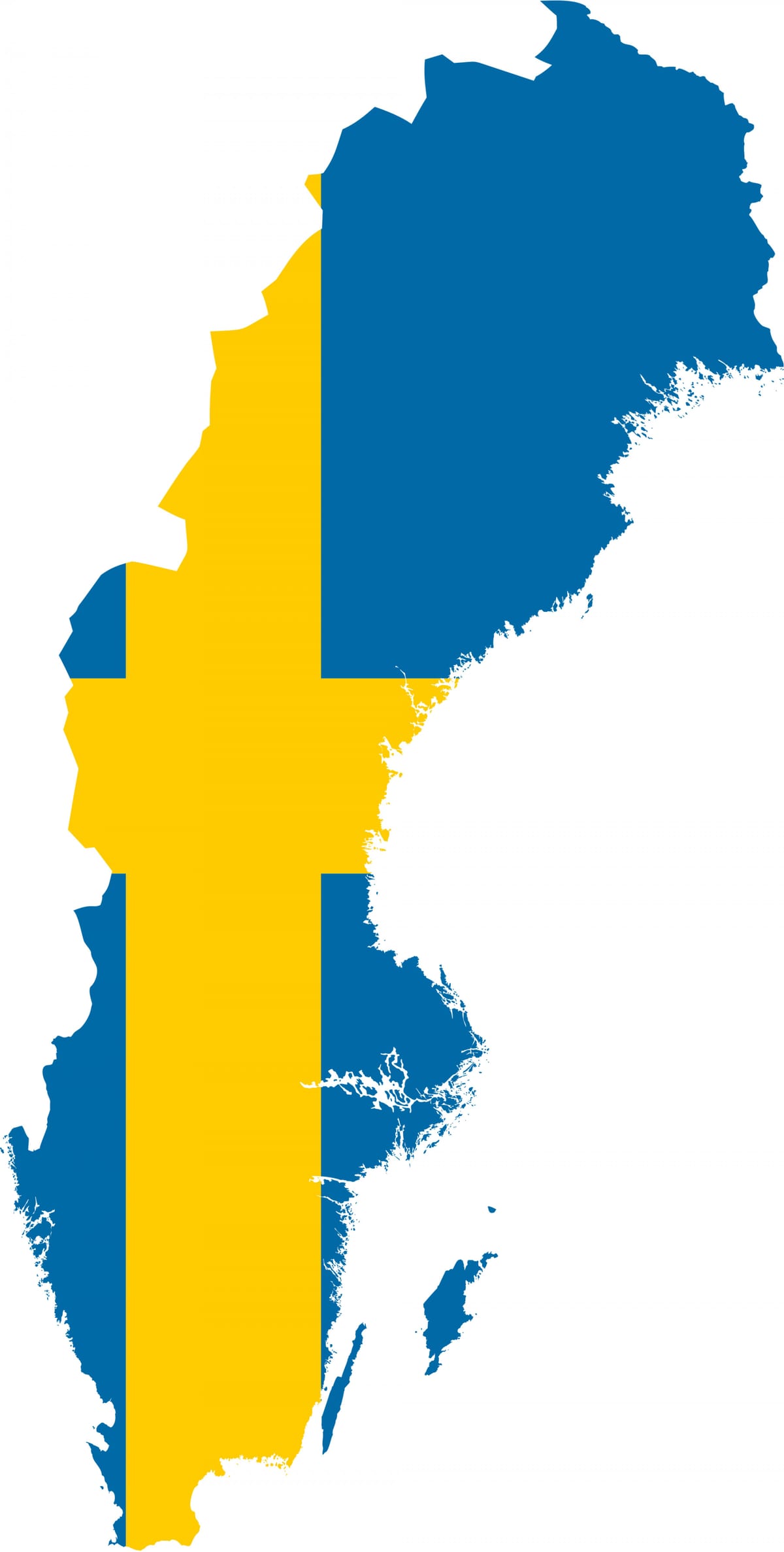 Suécia mapa bandeira