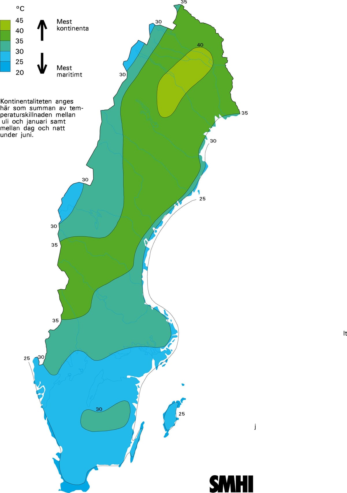 clima mapa da Suécia