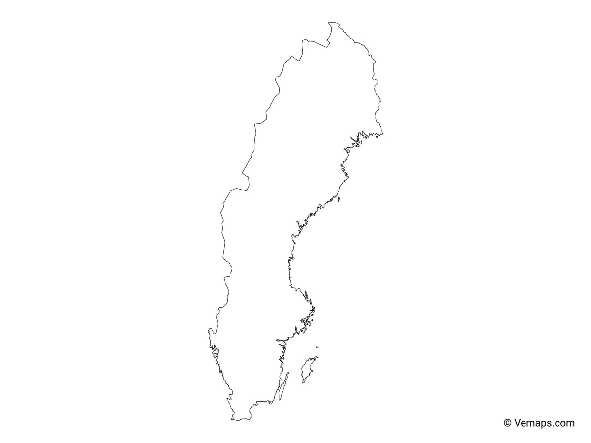 mapa da Suécia vetor