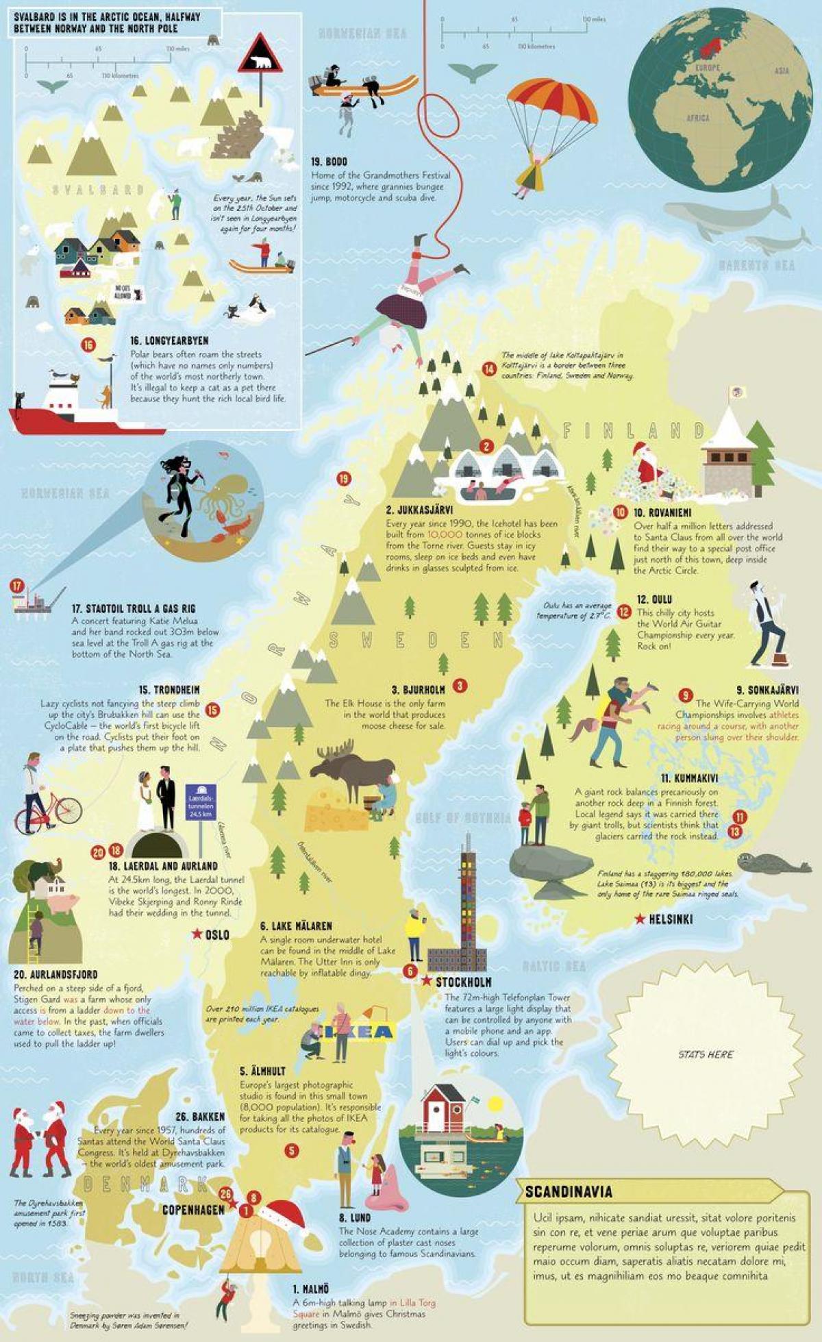 Suécia atração mapa