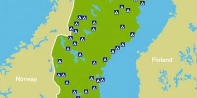 Suécia acampamento mapa