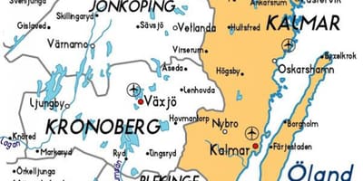 Em Kalmar, Suécia mapa