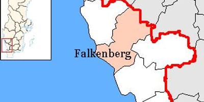 Mapa de Falkenberg Suécia