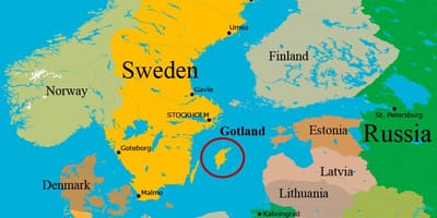 Mapa de Gotland, Suécia