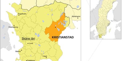 Mapa de Kristianstad, Suécia