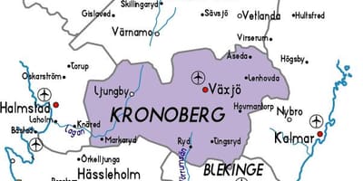 Mapa de Kronoberg Suécia