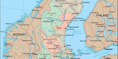 Mapa detalhado da Suécia