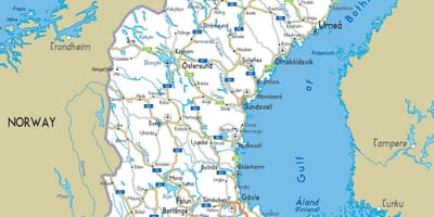 Suécia mapa com cidades