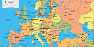 Mapa da Europa Suécia