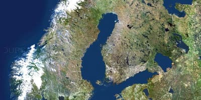 Mapa da Suécia por satélite