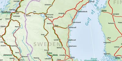 Mapa ferroviário da Suécia