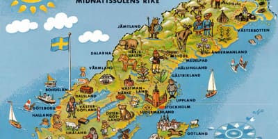 Mapa turístico da Suécia