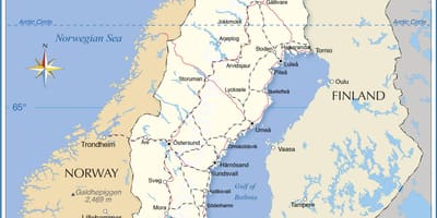 Mapa da Suécia transportes