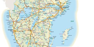 Mapa do sul da Suécia
